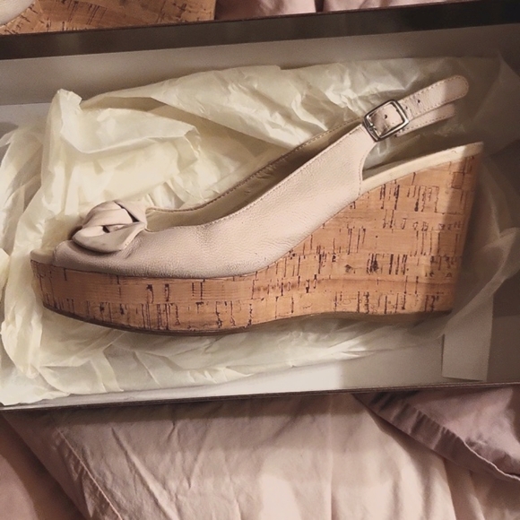Franco Sarto cork wedge sling backs size 8 - Picture 7 of 13